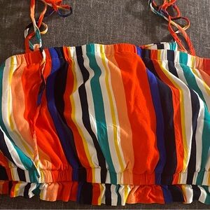 English Factory Women’s stripe multi color striped crop top